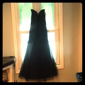 NWT Navy Tulle Bari Jay Evening Gown.